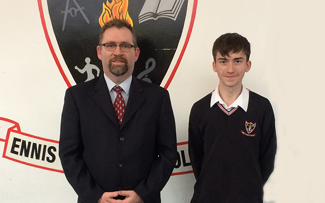 Mr Cooke with David Dyksy, Sixth Year