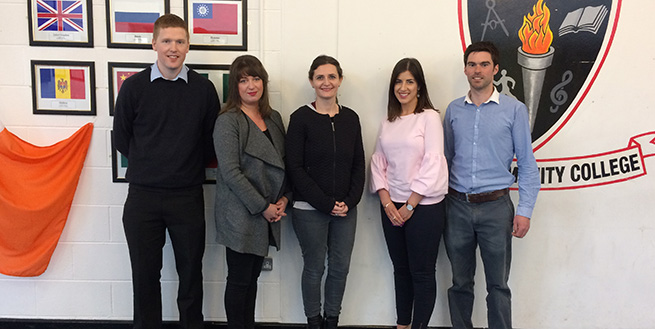Ennis Community College teachers participating in the Logged-On meeting in Italy, from left: Mr Murphy, Ms O'Brien, Ms McCarthy, Ms Doolan, Mr O'Brien