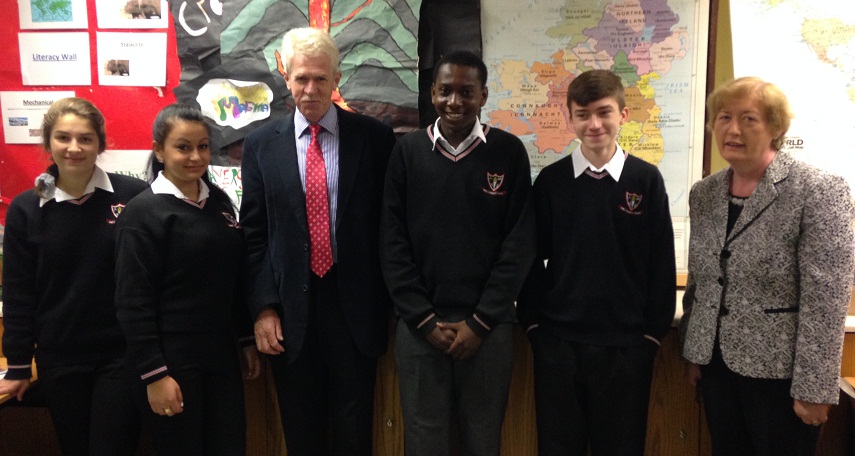 Rory Mulvey of Study Enrichment Services Ltd, pictured with a group of Third Year students and their Year Head, Ms Tuohy Rory Mulvey of Study Enrichment Services Ltd, pictured with a group of Third Year students and their Year Head, Ms Tuohy